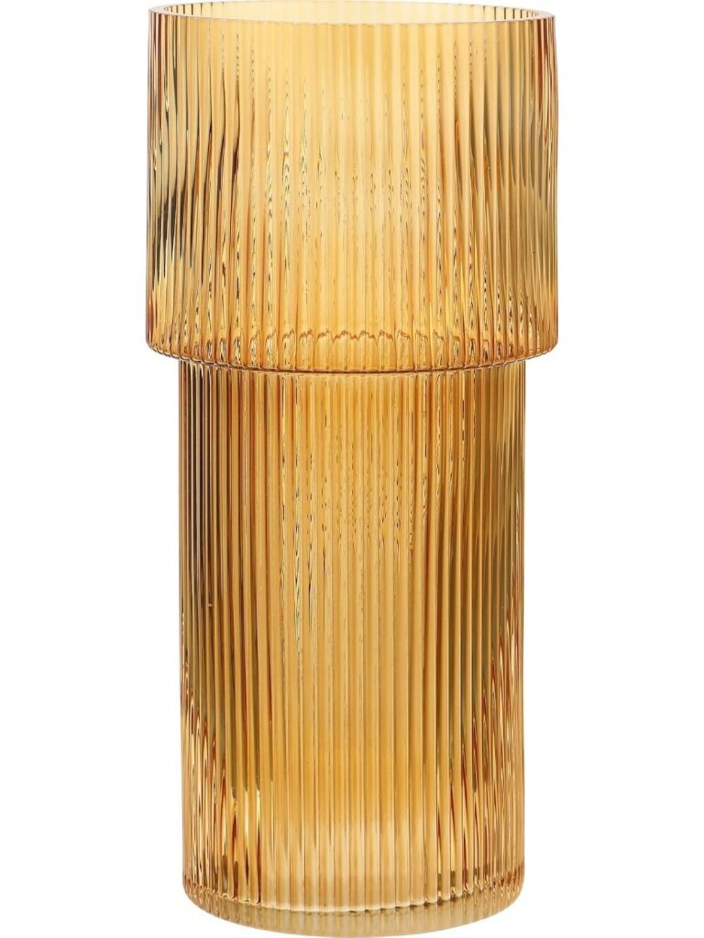 12-Inch Amber Glass Vase for Flowers - Modern Home Decor, Perfect for Living